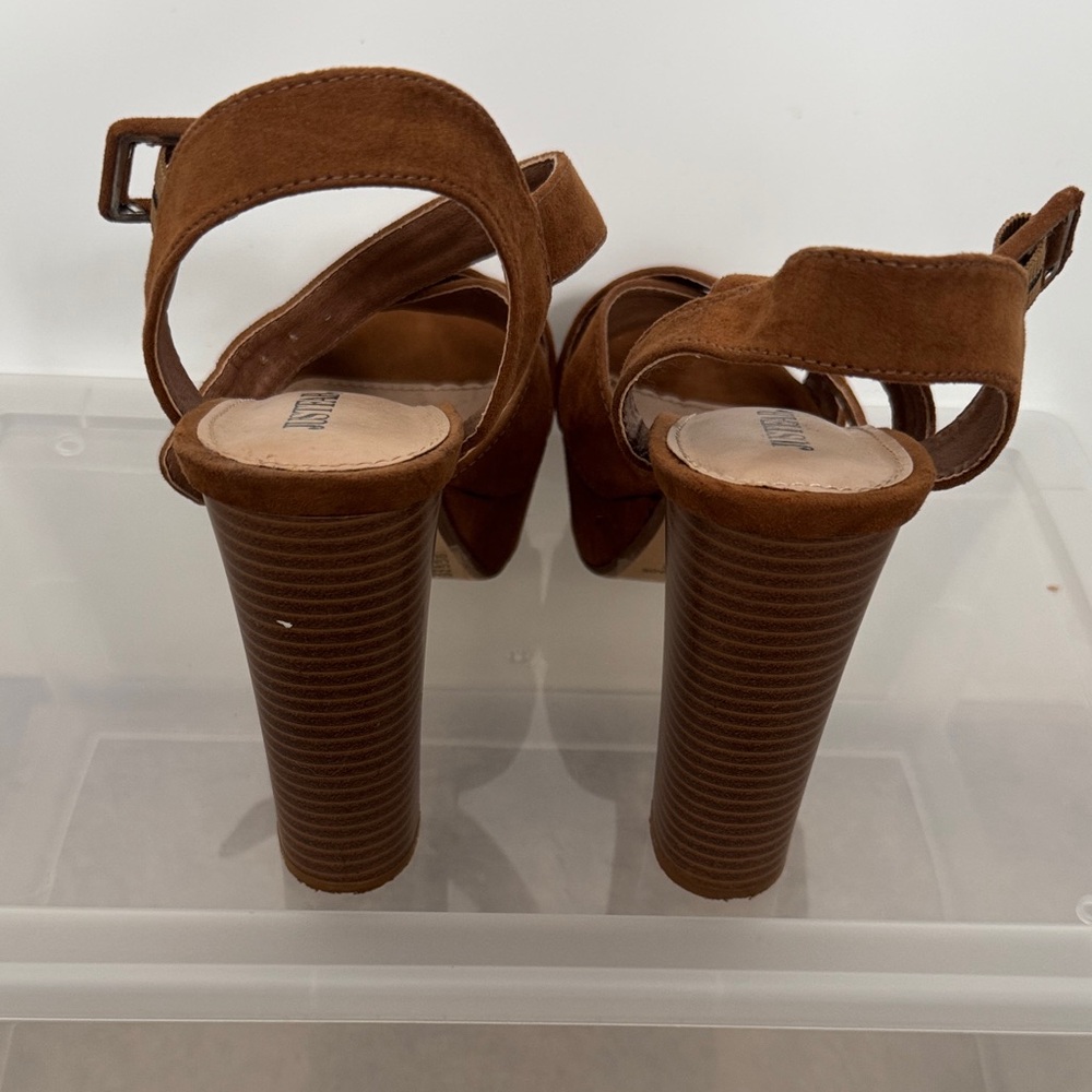 Buy 1 get 1 FREE 
JustFab Women's Tan Platform Sandals - Picture 4 of 11